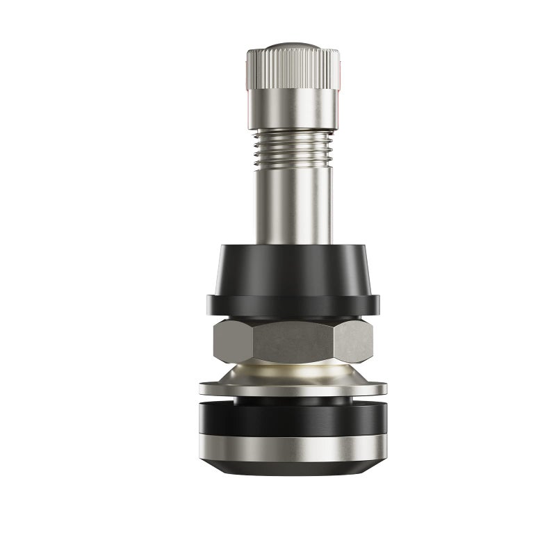 CKAuto صمامات معدنية CKAuto 25 قطعة TR416 تركيب خارجي تناسب فتحات الحافة .453" و .625" طول 1 1/2"، فضي - Image 1